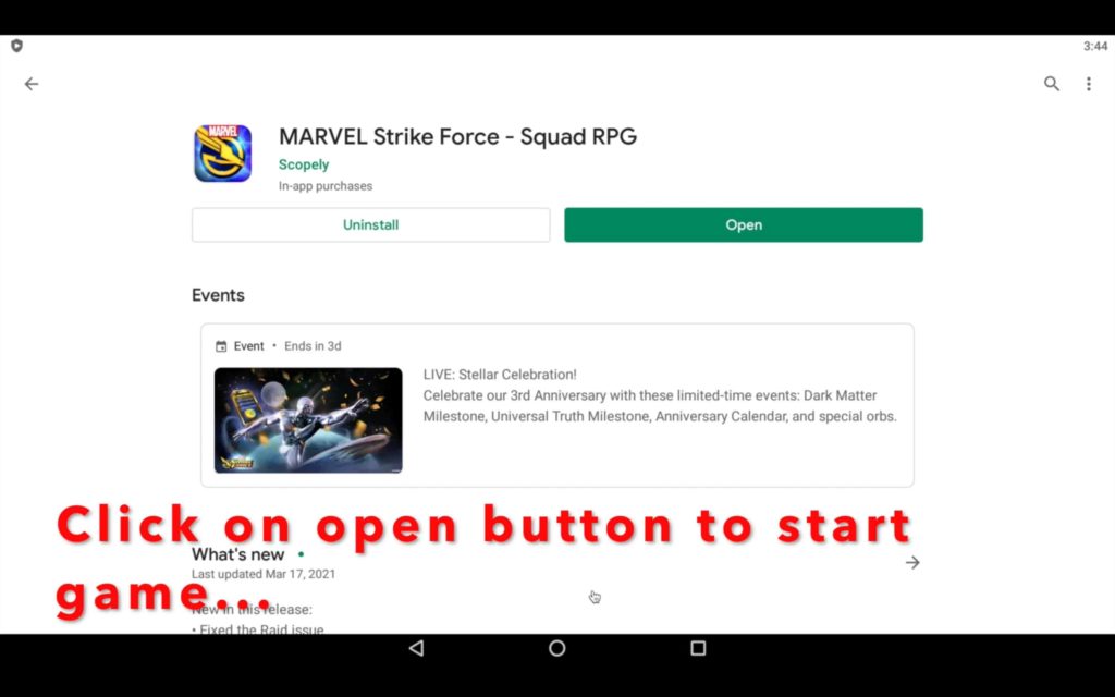 Ouvrez MARVEL Strike Force pour PC